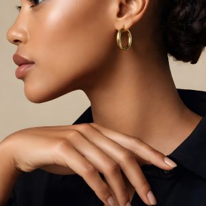 Essential Petite Kadın Altın Halka Kupe