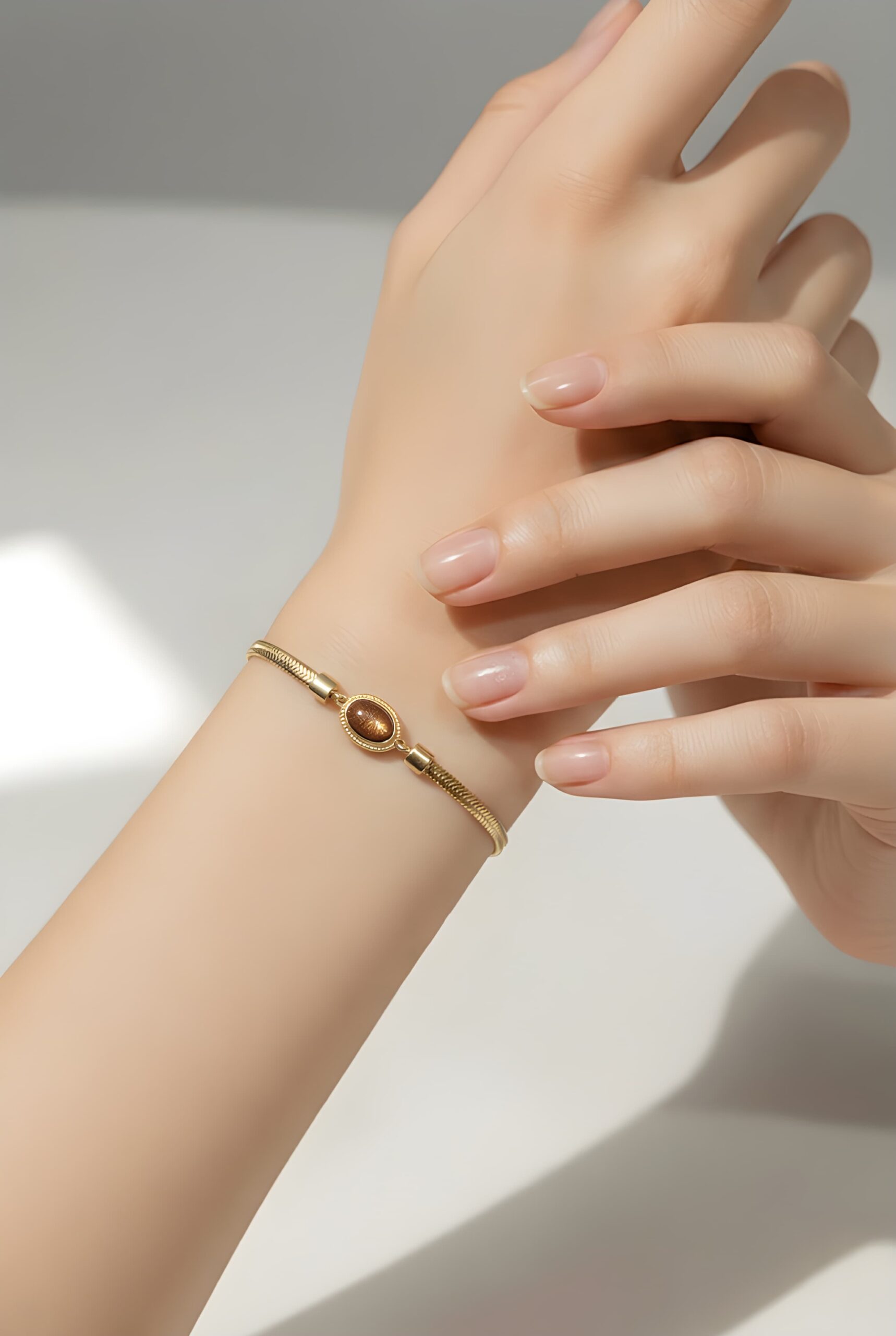 Aurora Cocoa Balıksırtı Kadın Altın Bileklik