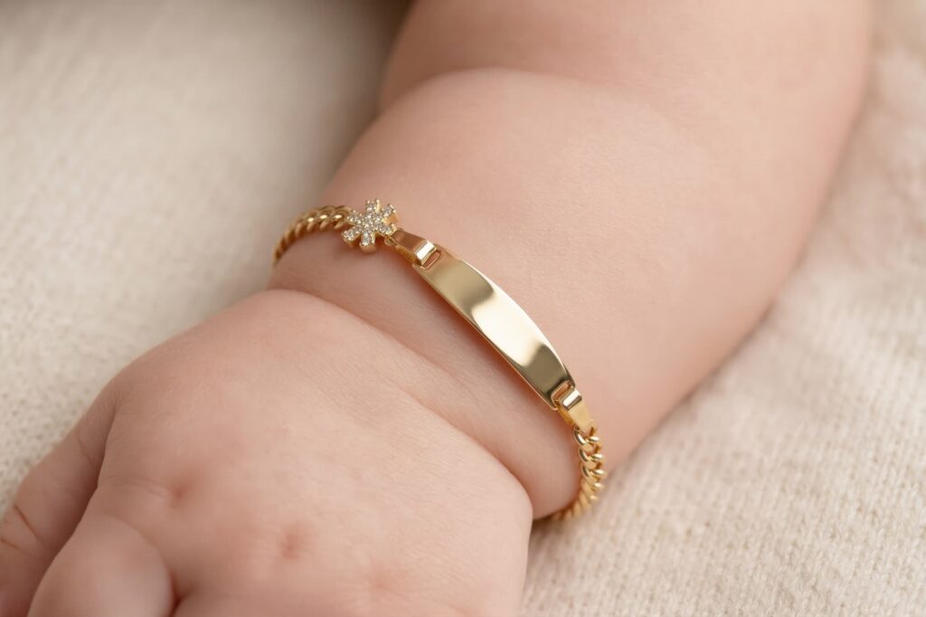 İsimli Bebek Künyesi – Kar Tanesi | 14 Ayar Altın