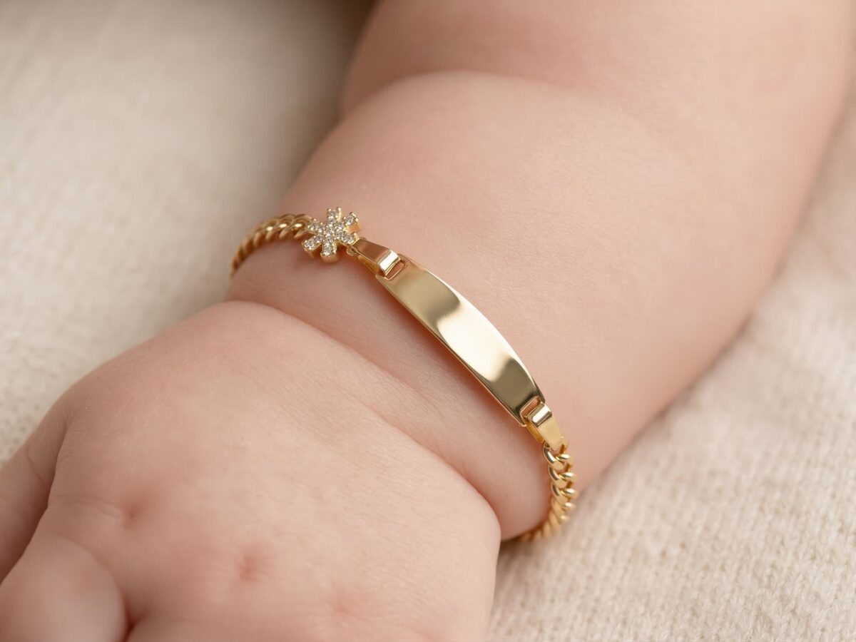 İsimli Bebek Künyesi – Kar Tanesi | 14 Ayar Altın