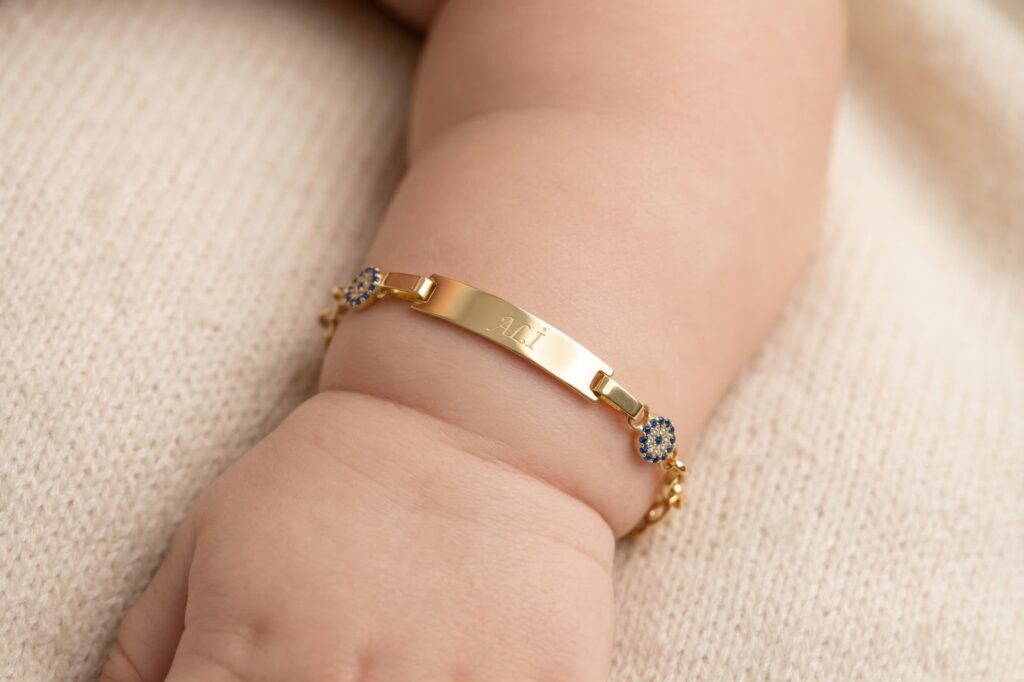 Bebek Künyesi - Nazar Boncuklu | 14 Ayar Altın