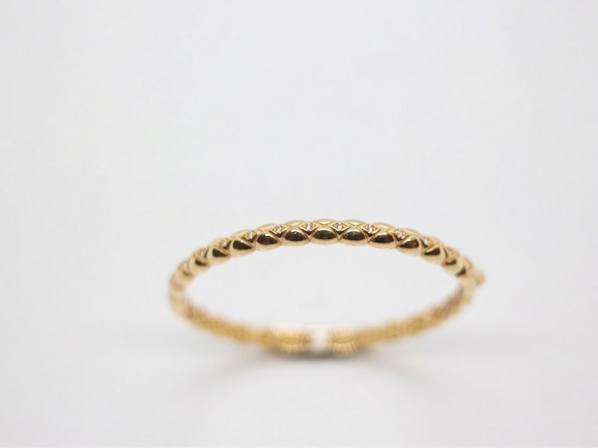 14 ayar boncuklu altın kelepçe chevron perle oval boncuk zirkon model