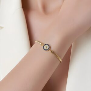 Mashallah Luxe Nazar Boncuklu Kadın Altın Bileklik