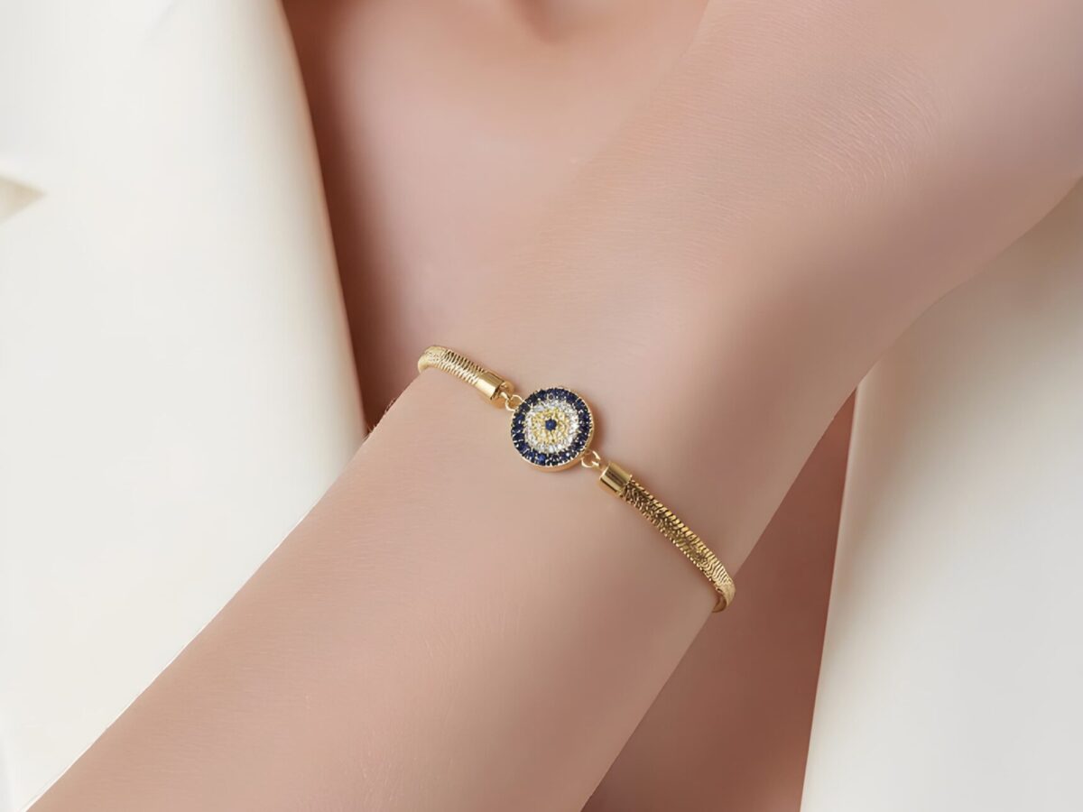 Mashallah Luxe Nazar Boncuklu Kadın Altın Bileklik
