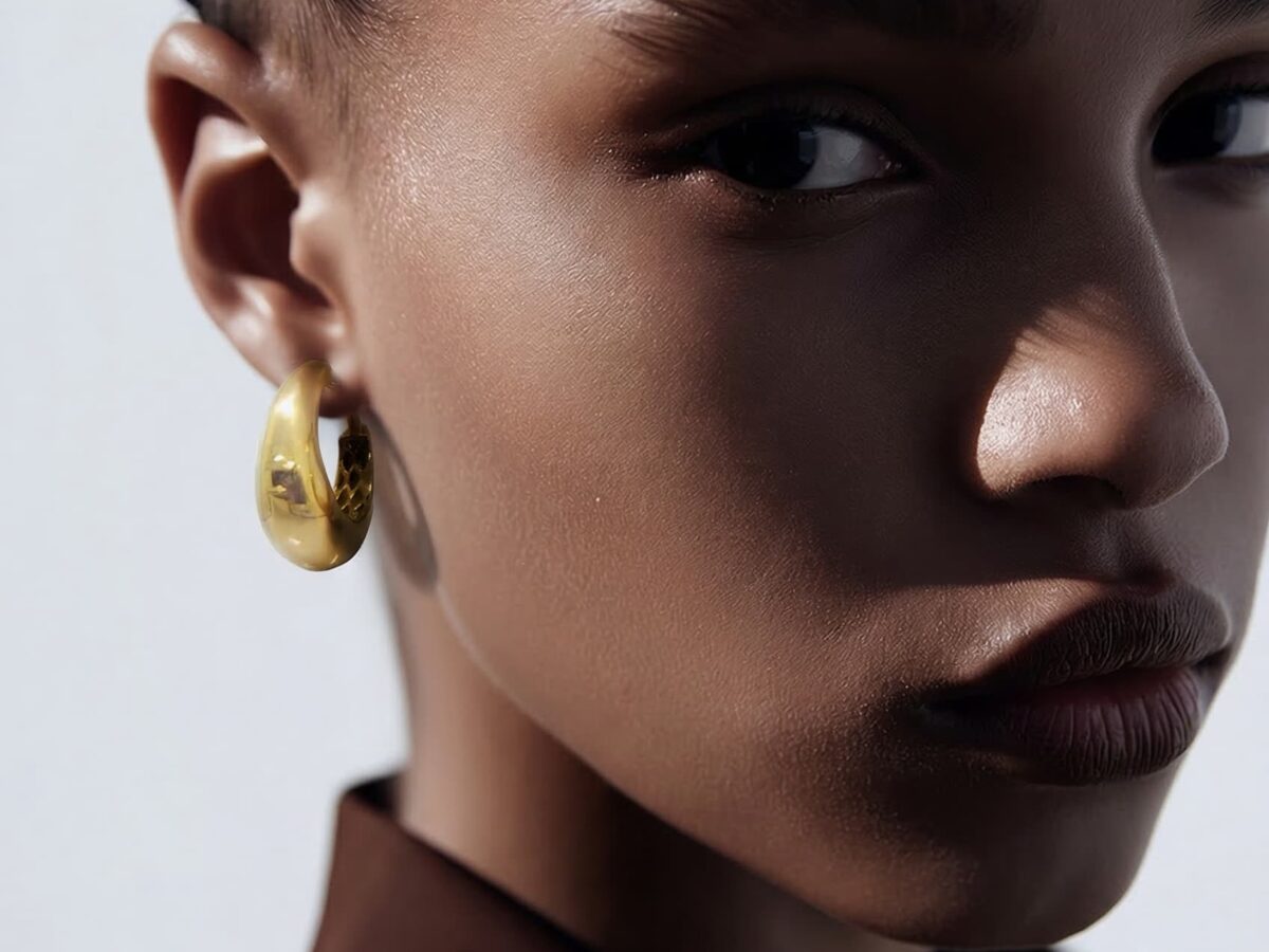 Twist Bold -14 Ayar Sade Altın Halka Küpe 2,27 gr