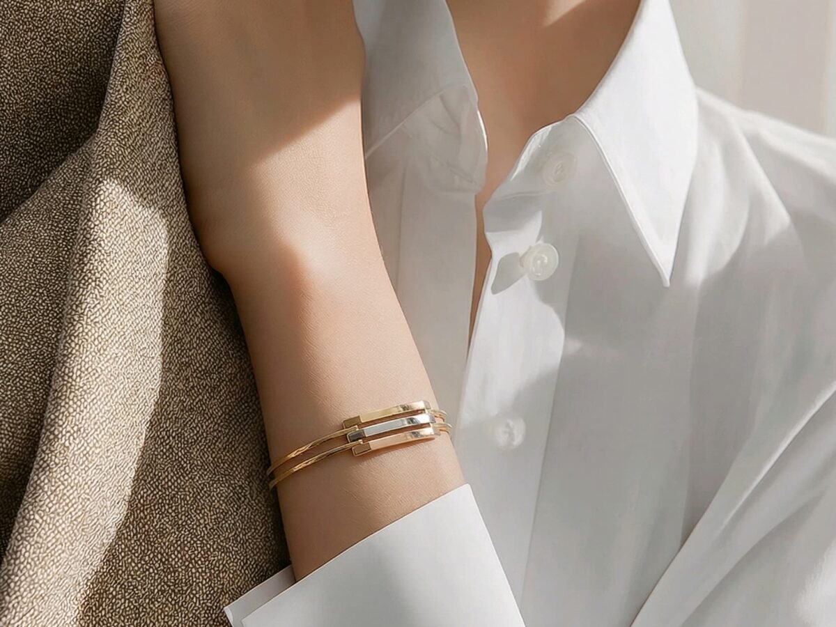 14 ayar üç renkli altın kelepçe twist trio bangle sarı beyaz rose altın model