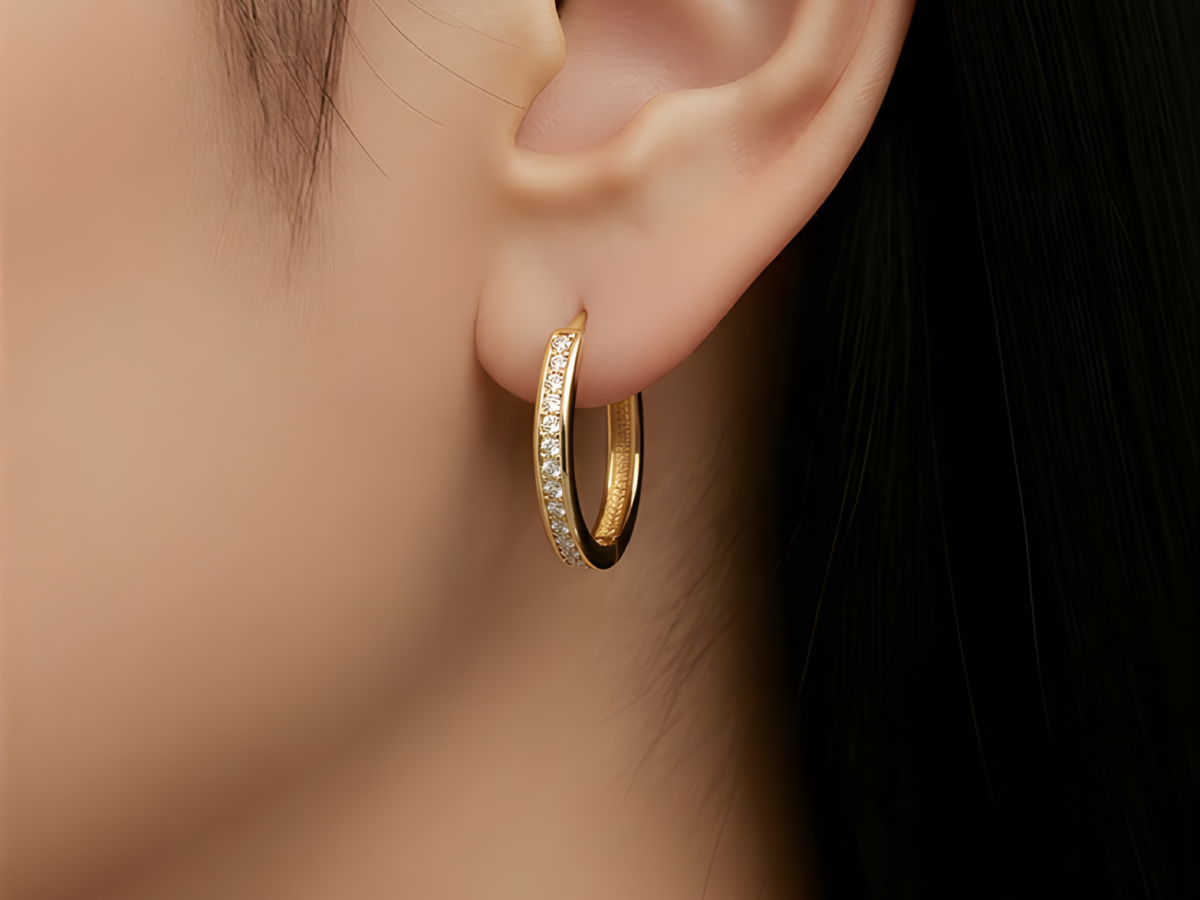 Zirkon Taşlı Altın Kadın Küpesi | Sonata