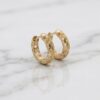 14 ayar oymalı altın küpe arabesque hoop geleneksel motif halka model