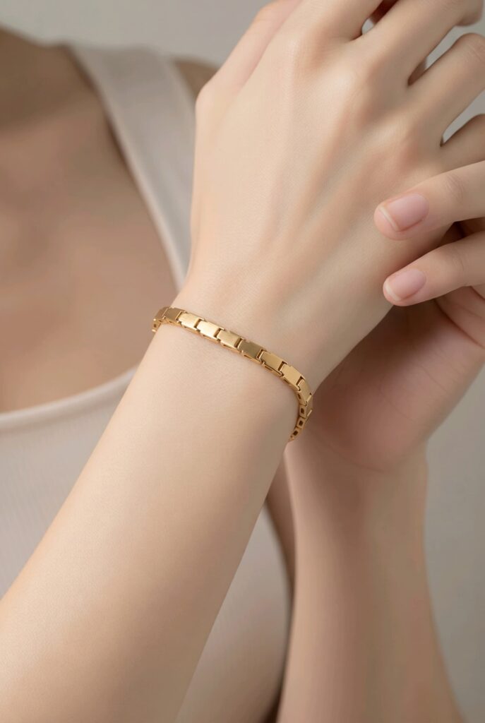 14 ayar sarı altın zincir bileklik bloc chain blok halka model 4.29 gr