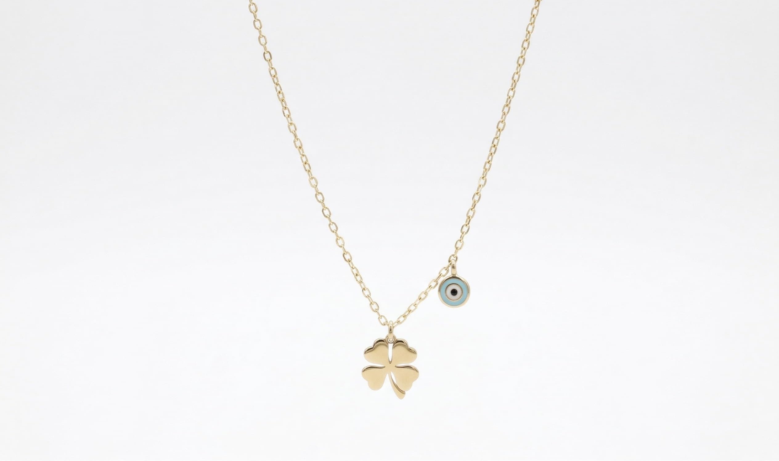 14 ayar altın nazar boncuklu altın kolye celeste amulet şans tılsımı