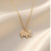 14 ayar fil figürlü altın kolye celeste elephant sade minimal taşsız model