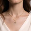 14 ayar minimal yıldız altın kolye celeste etoile kontur taşsız model