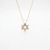 14 ayar altı köşeli yıldız altın kolye celeste hexagon pavé zirkon model