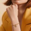 14 ayar yonca altın charm bileklik fortuna clover top zincir dört yapraklı 6.04 gr