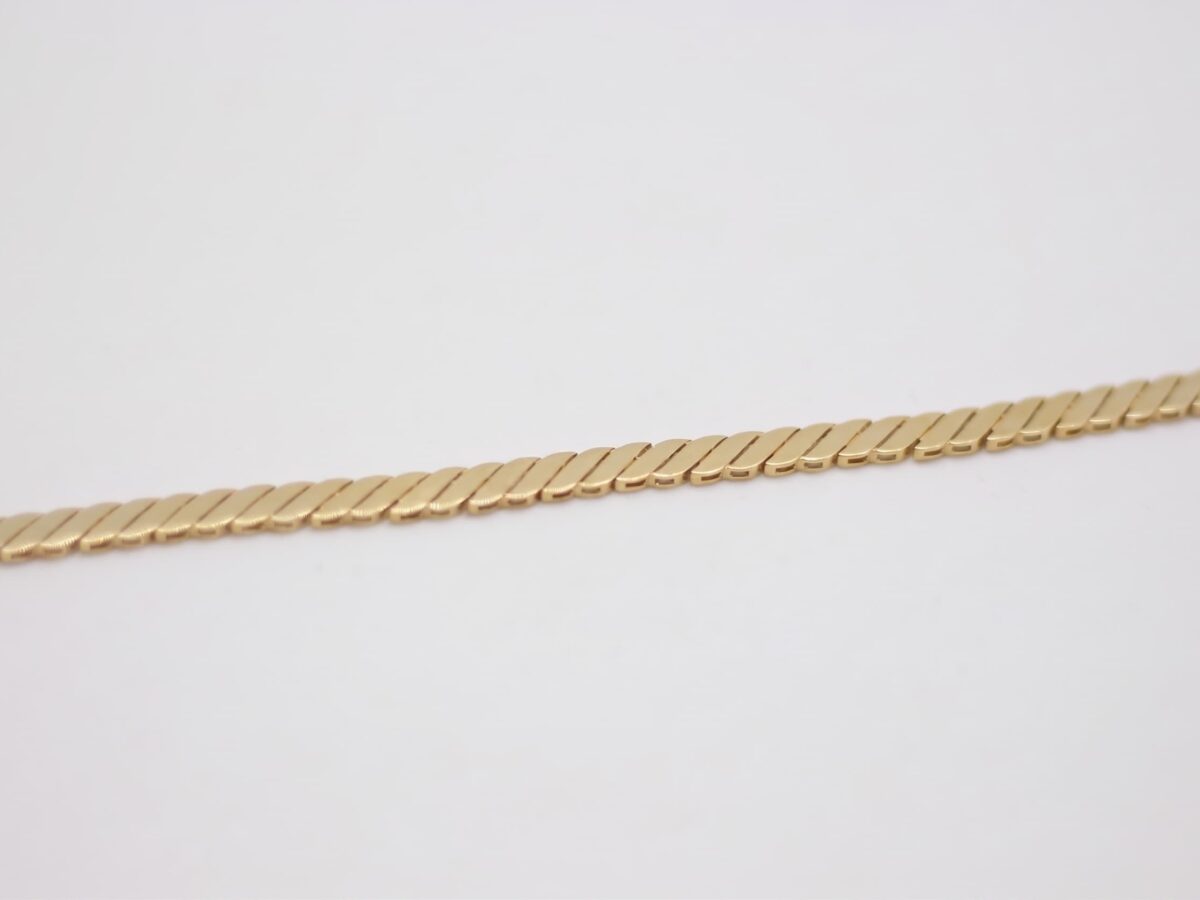 14 ayar altın İtalyan örgü bileklik spina band diagonal plaka balıksırtı 9.30 gr