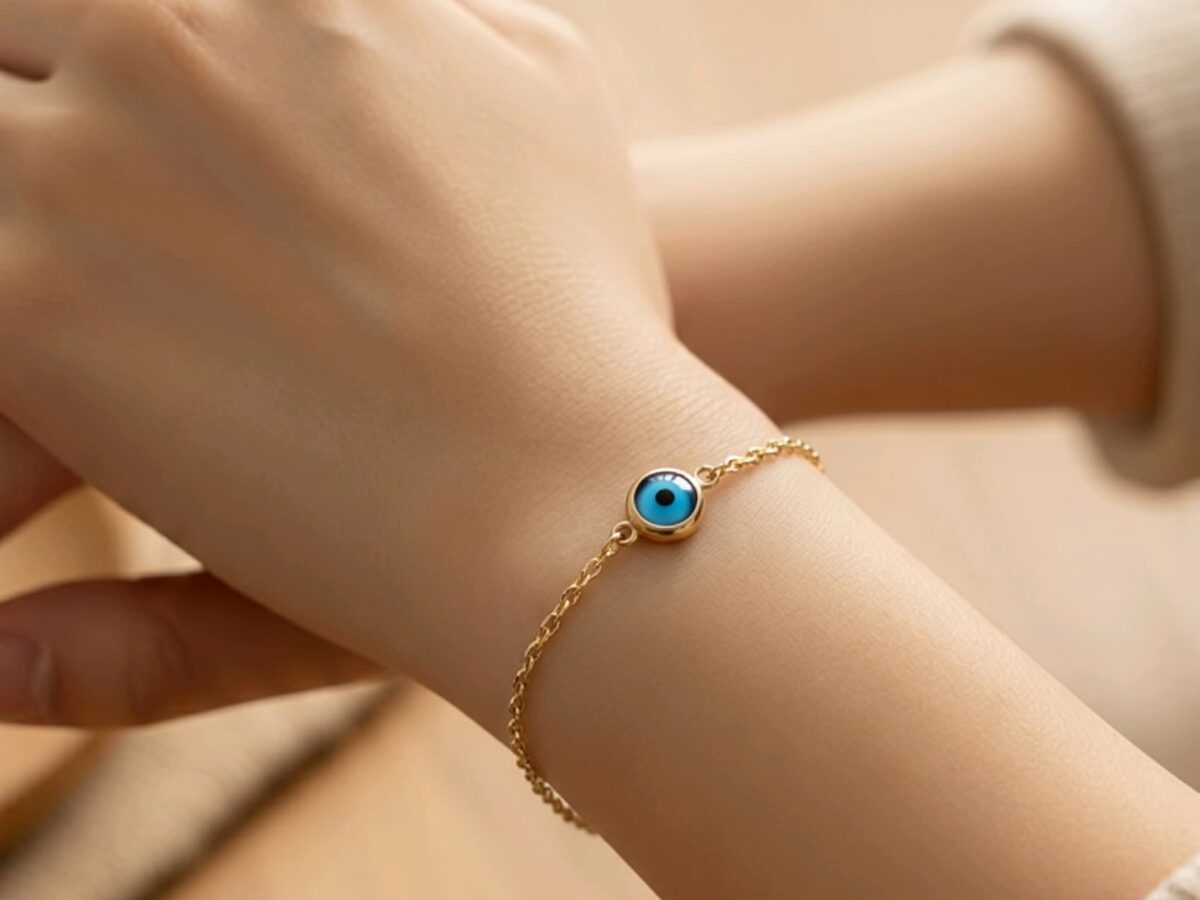 Nazar Eye – 14 Ayar Nazar Boncuklu Altın Bileklik 1,46 gr