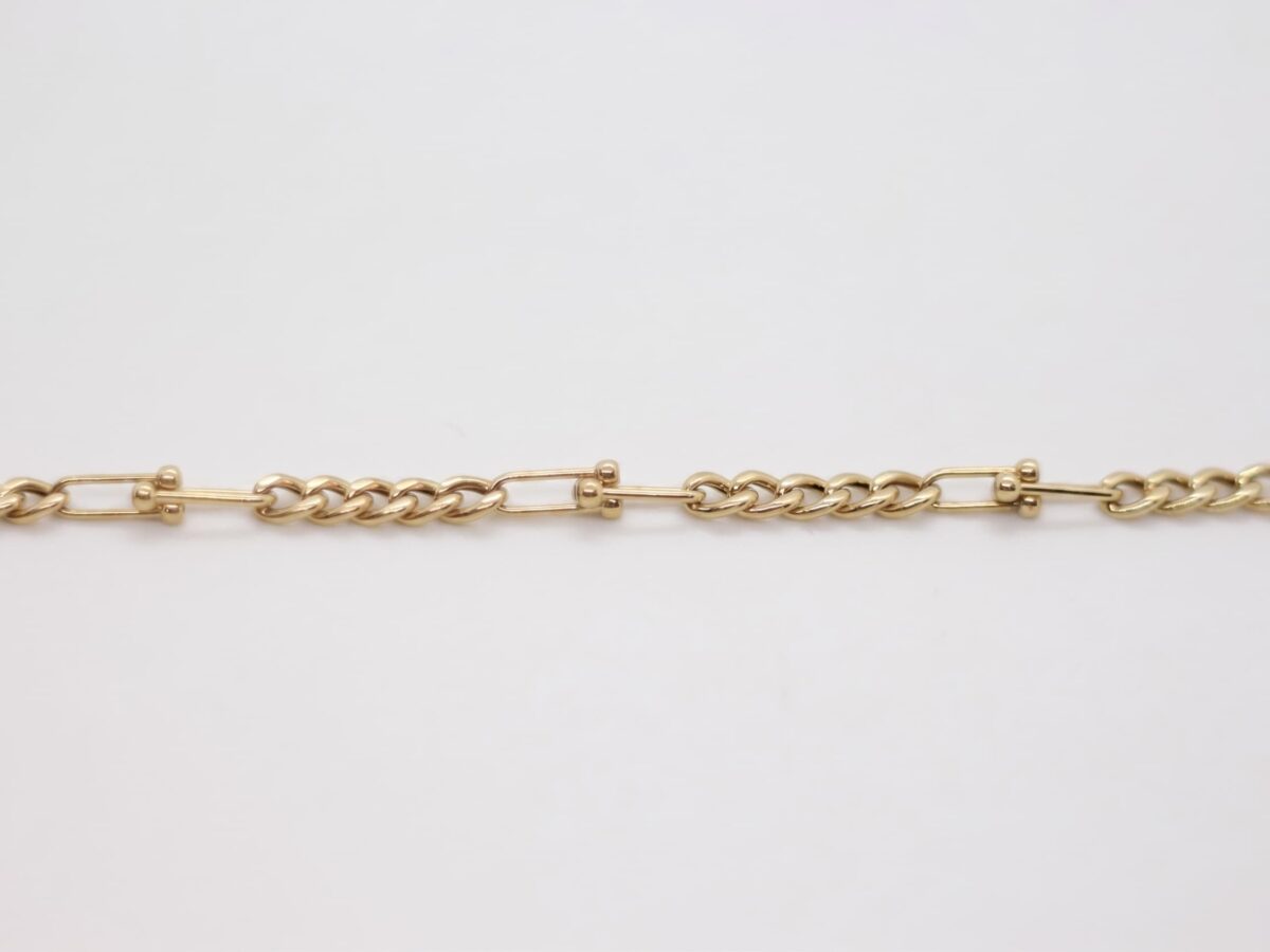 14 ayar figaro altın bileklik valor figaro dikdörtgen yuvarlak halka örgü 5.46 gr